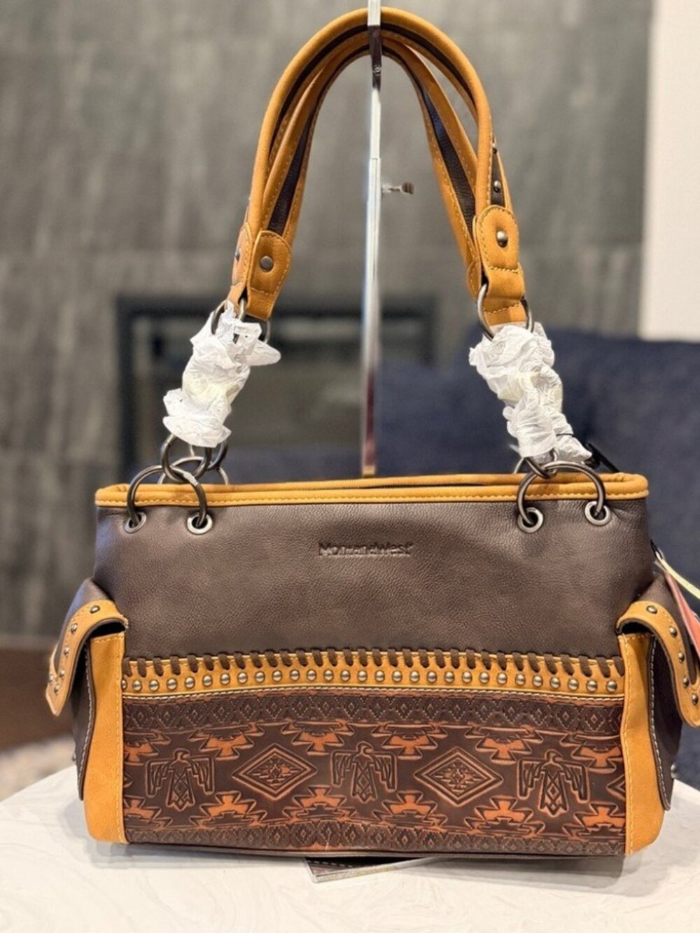 Montana West Coffee Concealed Carry Satchel NWT Aztec